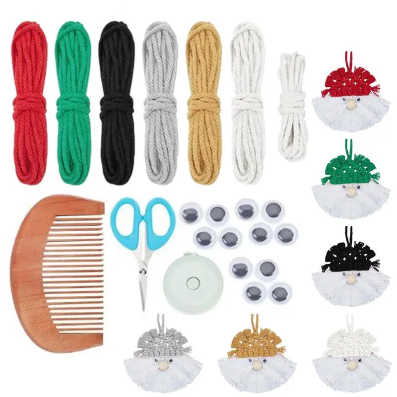 DIY Macrame Christmas Ornament Handmade Macrame Kit For Beginners Knotting Cord Kit Swedish Gnomes Santa Elf Hangings Decor
DIY Macrame Christmas Ornament Handmade Macrame Kit For Beginners Knotting Cord Kit Swedish Gnomes Santa Elf Hangings Decor