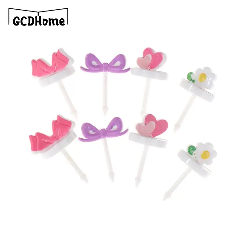 

8Pcs Kids Fruit Picks Needle Stick Toothpicks Mini Creative Fruit Cake Dessert Food Forks Lunch Box Decor Bento Accessories