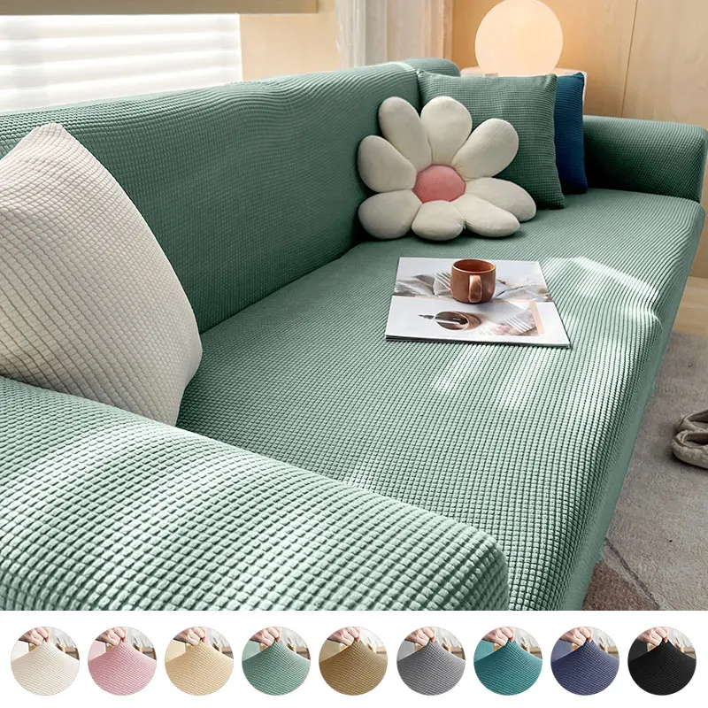 

Stretch Jacquard Sofa Cover Elastic Plain Color Sofa Covers For Living Room Slipcover Couch Cover Furniture Protector