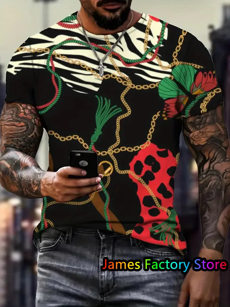 New Luxury Style Men's Tshirts Summer 3d Top Tees Hip Hop Chain Streetwear O-neck Short Sleeve Tee Oversized TShirt Male Clothes
New Luxury Style Men's Tshirts Summer 3d Top Tees Hip Hop Chain Streetwear O-neck Short Sleeve Tee Oversized TShirt Male Clothes