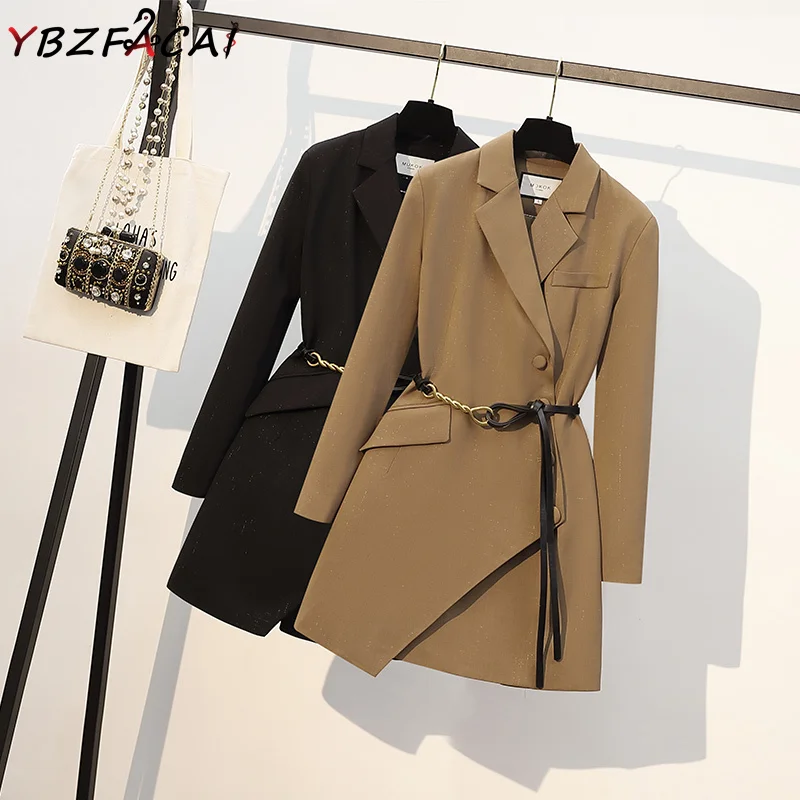 New Fall Office Women Long Sleeve Black Suit Dress 2022 Women's Mini Dress Solid Color Slim A-Line Dress With Belt Khaki Blazer
New Fall Office Women Long Sleeve Black Suit Dress 2022 Women's Mini Dress Solid Color Slim A-Line Dress With Belt Khaki Blazer