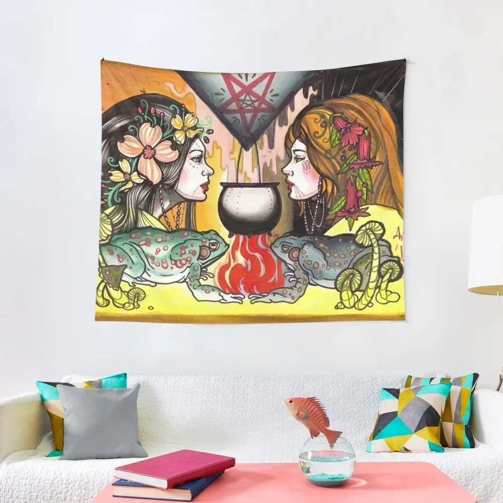 witching hour, witches with toads and pentagram Tapestry Cute Decor Home Decoration Tapestry
witching hour, witches with toads and pentagram Tapestry Cute Decor Home Decoration Tapestry