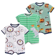 2023 Baby Boys Rompers Summer Baby Girl Clothes Kids Short Sleeve Clothing 100% Cotton Newborn Rompers Infant Jumpsuits 0-24M