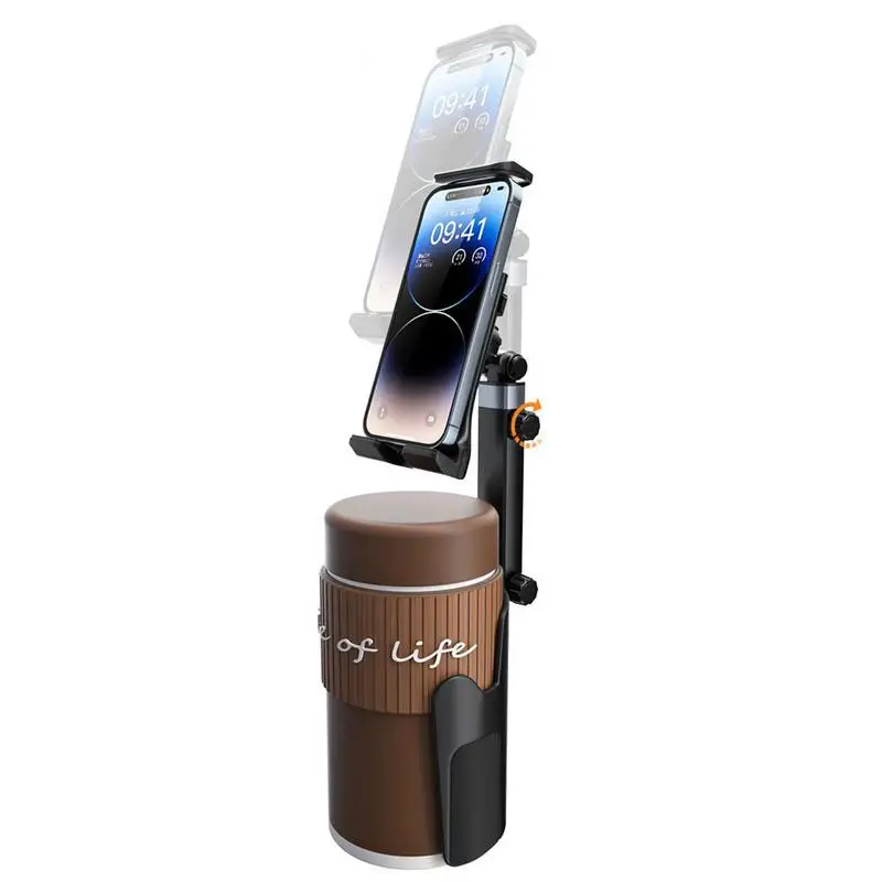 

2 In 1 Car Phone Holder 360 Rotatable Cup Holder Luxury Phone Mount Fast Swivel Cellphone Mount Stand auto Adjustable Base