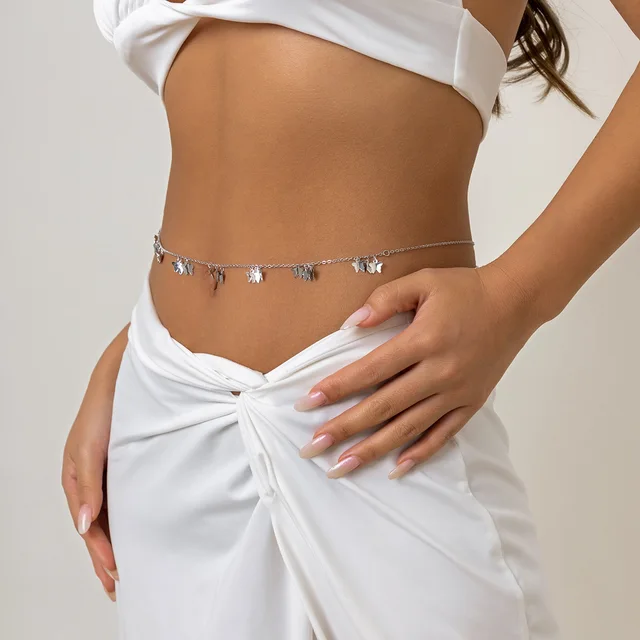 Tassel de taille papillon double couche pour femme, pendentif populaire, fête à la mode, corps sexy 2
