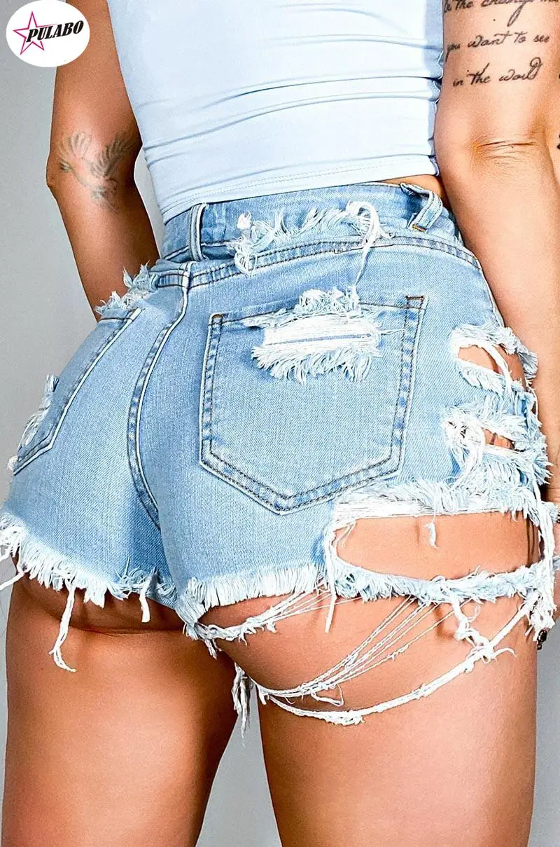 PERITANG Fashion Sexy High Waist Ladies Denim Shorts PULABO Summer y2k Women's Ripped Hollow Out Hole Streetwear Shorts Jeans
PERITANG Fashion Sexy High Waist Ladies Denim Shorts PULABO Summer y2k Women's Ripped Hollow Out Hole Streetwear Shorts Jeans
