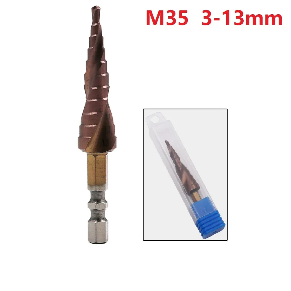 Step Drill Bit Professional HSS Co M35 Cobalt Step Drill Bit 3 13mm 1/4 Inch Hex Shank for Precise Metal Drilling
Step Drill Bit Professional HSS Co M35 Cobalt Step Drill Bit 3 13mm 1/4 Inch Hex Shank for Precise Metal Drilling