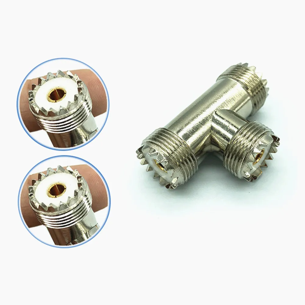3 Way "T" Type RF Coaxial Adapter UHF Female Pin To UHF Female Pin Jack Female Brass Connector 50 Ohm
3 Way "T" Type RF Coaxial Adapter UHF Female Pin To UHF Female Pin Jack Female Brass Connector 50 Ohm