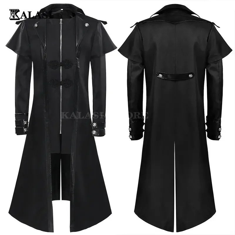 Adult Men's Medieval Steampunk Tailcoat Party Cosplay Trench Long Black Coat Luxury Victorian Vintage Swallowtail Costume
Adult Men's Medieval Steampunk Tailcoat Party Cosplay Trench Long Black Coat Luxury Victorian Vintage Swallowtail Costume