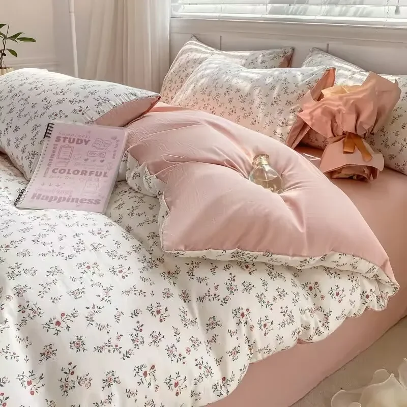 Small Floral Quilt Cover Bed Flat sheet Pillowcase Twin Full Queen Princess Style Bed Linen Kids Girls Duvet Covers No Filling
Small Floral Quilt Cover Bed Flat sheet Pillowcase Twin Full Queen Princess Style Bed Linen Kids Girls Duvet Covers No Filling