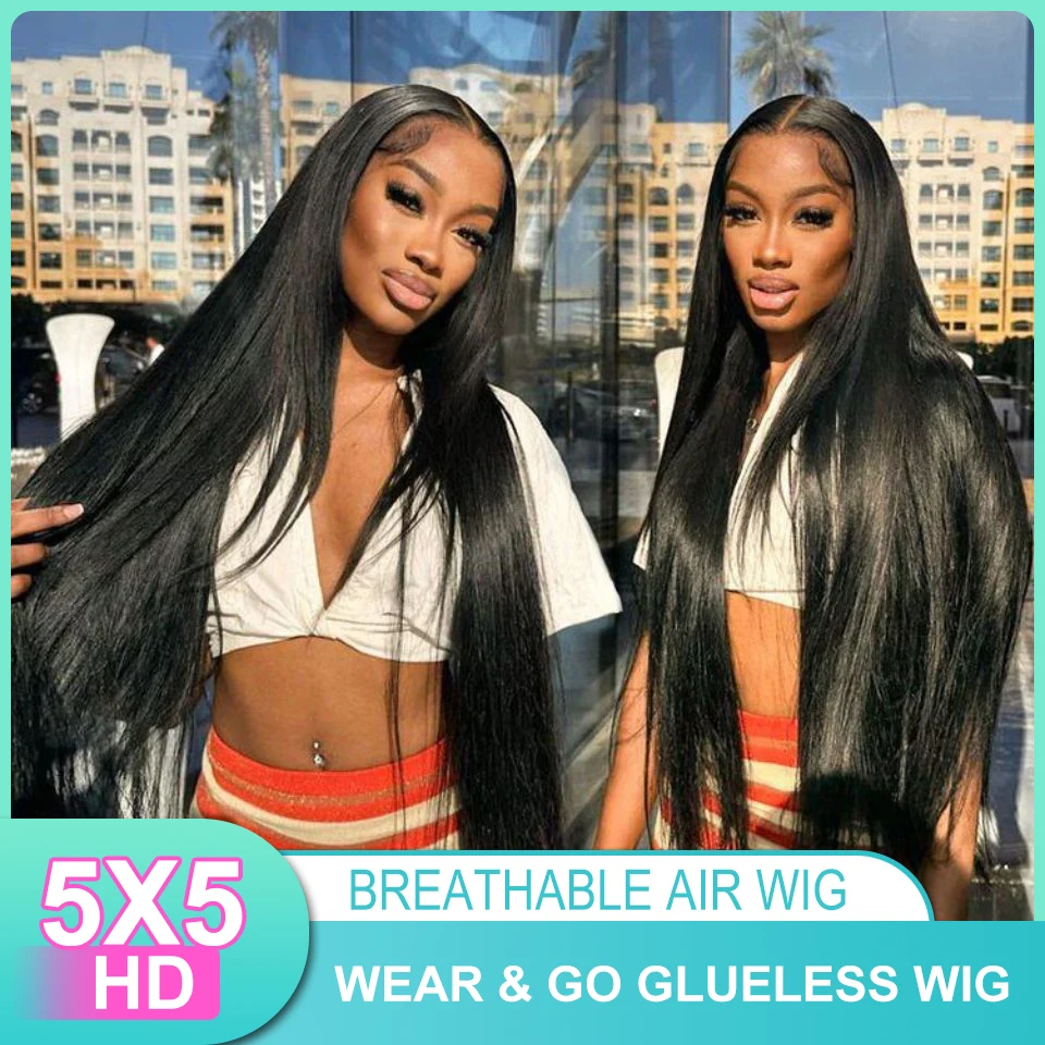 SVT Wear Go Glueless Breathable Air Wig Pre-Cut HD Lace Closure Wig Brazilian Straight Human Hair Wigs For Women 5x5 Closure Wig
SVT Wear Go Glueless Breathable Air Wig Pre-Cut HD Lace Closure Wig Brazilian Straight Human Hair Wigs For Women 5x5 Closure Wig