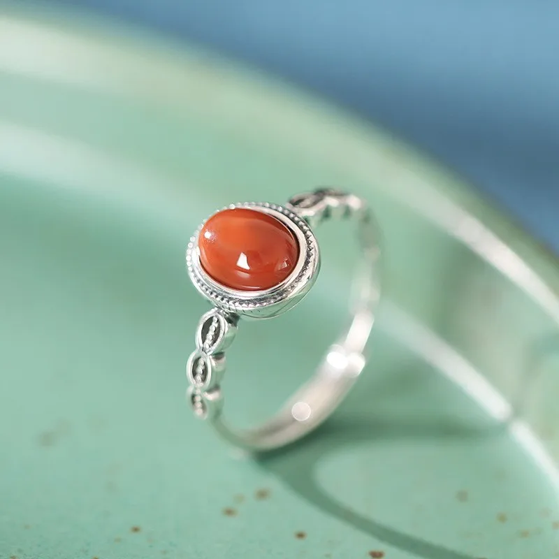 JZ279 ZFSILVER Thai Silver S925 Fashion Trendy South Red Agate Hetian Jade Retro Texture Round Rings Women Wedding Party Jewelry
JZ279 ZFSILVER Thai Silver S925 Fashion Trendy South Red Agate Hetian Jade Retro Texture Round Rings Women Wedding Party Jewelry