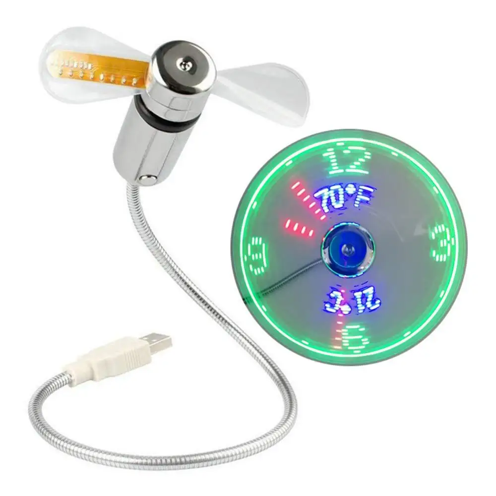 Creative Mini USB LED Clock Real Time Temperature Display Summer Cooling Fan Table Clock Digital Alarm Snooze Night LED Light
Creative Mini USB LED Clock Real Time Temperature Display Summer Cooling Fan Table Clock Digital Alarm Snooze Night LED Light