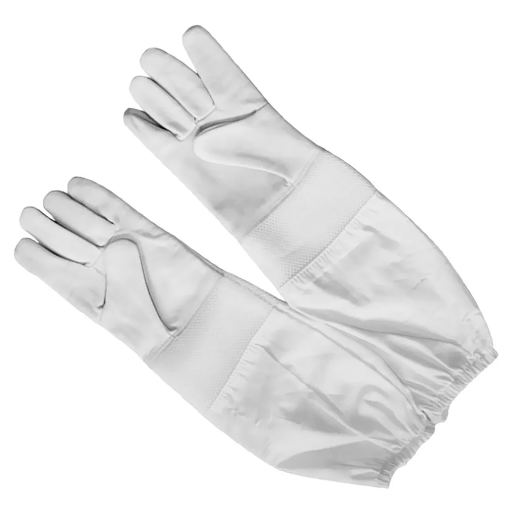 

1 Pair Beekeeping Gloves Premium Goatskin Beekeeper's Glove Long Protective Gloves Size XL (White)