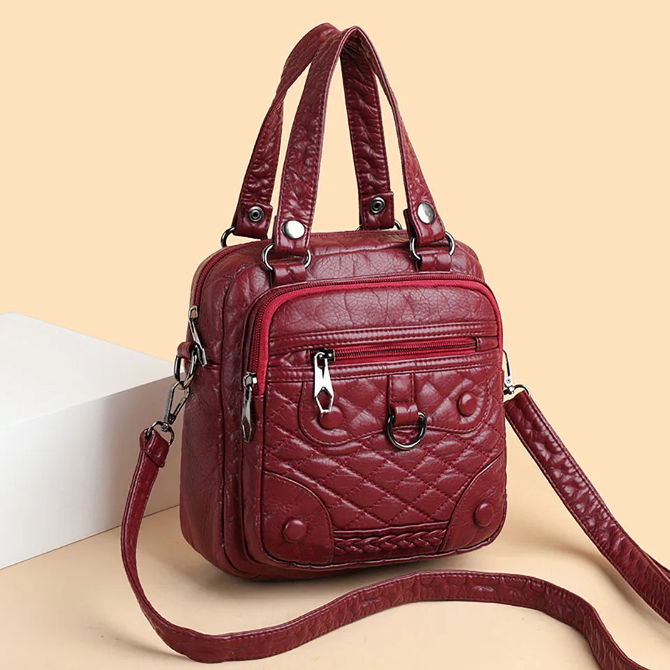 Waterwash Sheep Skin Leather Handbags For Women 2022 Fashion Design Diamond Lattice Shoulder Bag Multi-Fuction Small Backpack
Waterwash Sheep Skin Leather Handbags For Women 2022 Fashion Design Diamond Lattice Shoulder Bag Multi-Fuction Small Backpack