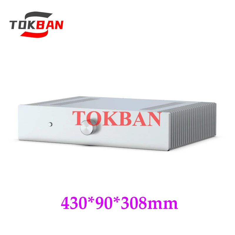 

Tokban Audio 430*90*308mm Aluminium Class A Power Amplifier Chassis Enclosure with Heat Sink DIy Amp Case Shell