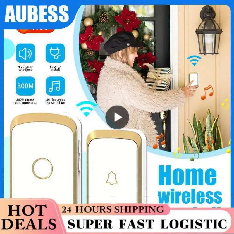 1PCS Wireless Doorbell 36 Chimes Door Ring 100-240V 300M Range IP44 Waterproof EU UK US Plug Receiver Door Bell
1PCS Wireless Doorbell 36 Chimes Door Ring 100-240V 300M Range IP44 Waterproof EU UK US Plug Receiver Door Bell