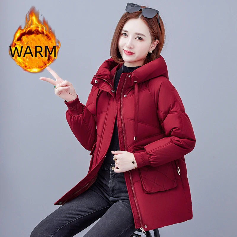 New Trend Down Cotton Padded Liner Parkas Fashion Winter Warm Snow Wear Jackets Women Long Hooded Coat Lady Solid Pocket Coats
New Trend Down Cotton Padded Liner Parkas Fashion Winter Warm Snow Wear Jackets Women Long Hooded Coat Lady Solid Pocket Coats
