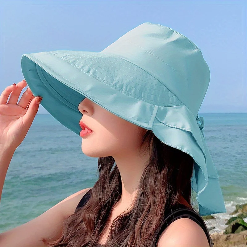 Neck Protection Wave Big Brim Bucket Hat Ponytail Breathable Sun Protection Fisherman Hat For Men Women Sports Cycling Beach Hat
Neck Protection Wave Big Brim Bucket Hat Ponytail Breathable Sun Protection Fisherman Hat For Men Women Sports Cycling Beach Hat