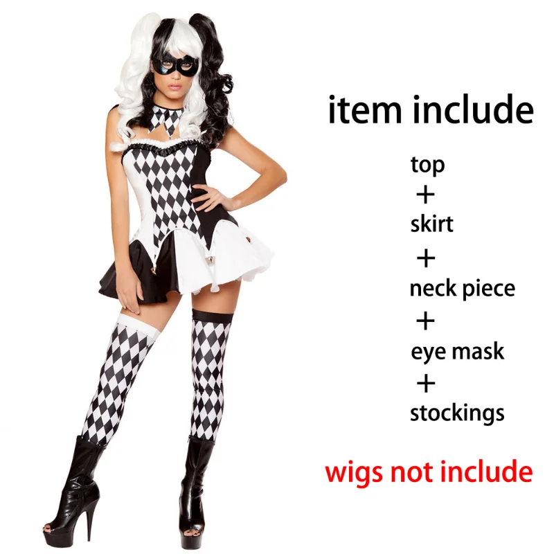 Women Naughty Clown Costume Circus Harlequin Halloween Sinister Jester Hen Party Carnival Fancy Dress
Women Naughty Clown Costume Circus Harlequin Halloween Sinister Jester Hen Party Carnival Fancy Dress