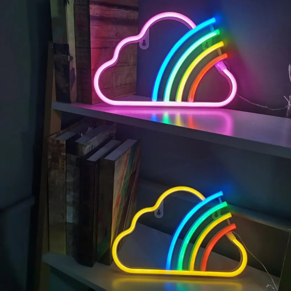Светодиодное облако, яркое радужное облако, неоновая вывеска, Usb/питание от аккумулятора, светодиодное настенное украшение, не светящаяся декоративная ночь
Светодиодное облако, яркое радужное облако, неоновая вывеска, Usb/питание от аккумулятора, светодиодное настенное украшение, не светящаяся декоративная ночь