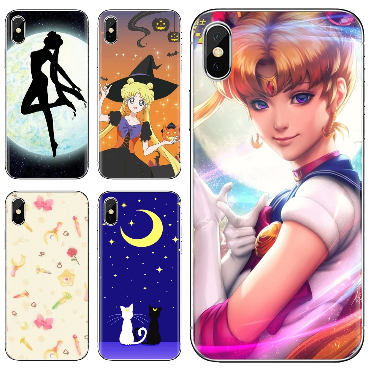 For Huawei P50 P30 P40 P20 P8 P9 P10 Lite Pro 2016 2017 P Smart Plus 2019 Japanese Anime Sailor Moon Transparent TPU Cases Cover |