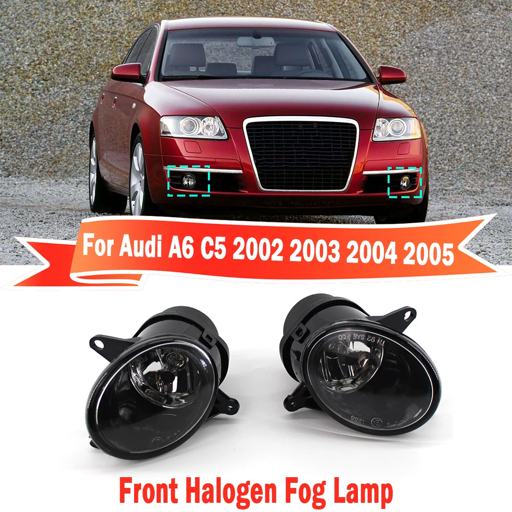 Car Front Bumper Fog Light with Clear Halogen Bulbs For Audi A6 C5 S6 Quattro 2002-2005 Direct Replacement Lamp Assembly
Car Front Bumper Fog Light with Clear Halogen Bulbs For Audi A6 C5 S6 Quattro 2002-2005 Direct Replacement Lamp Assembly
