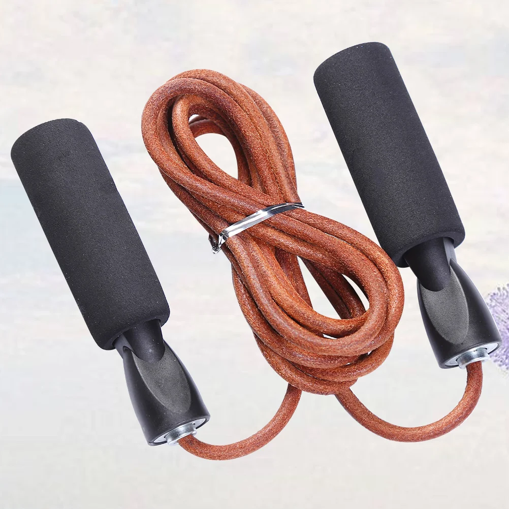 

Professional Cowhide Jump Rope Fitness Boxer Training Skipping Rope Weightloss Workout Excercise Boxing MMA Jumprope Weight Loss