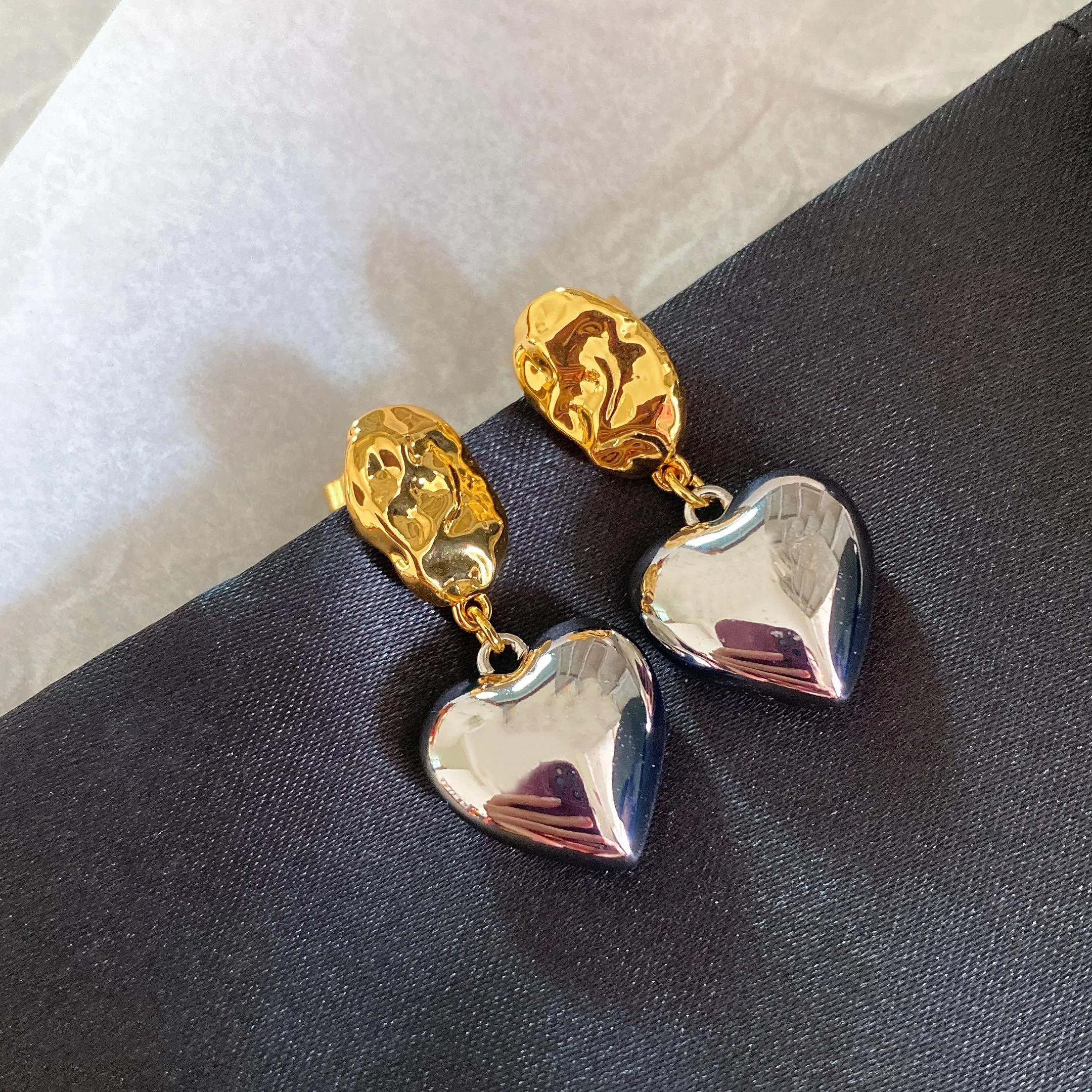 

Парижские французские золотые серебряные серьги-подвески в форме сердца, модные необычные аксессуары для девочек, роскошные ювелирные изделия
