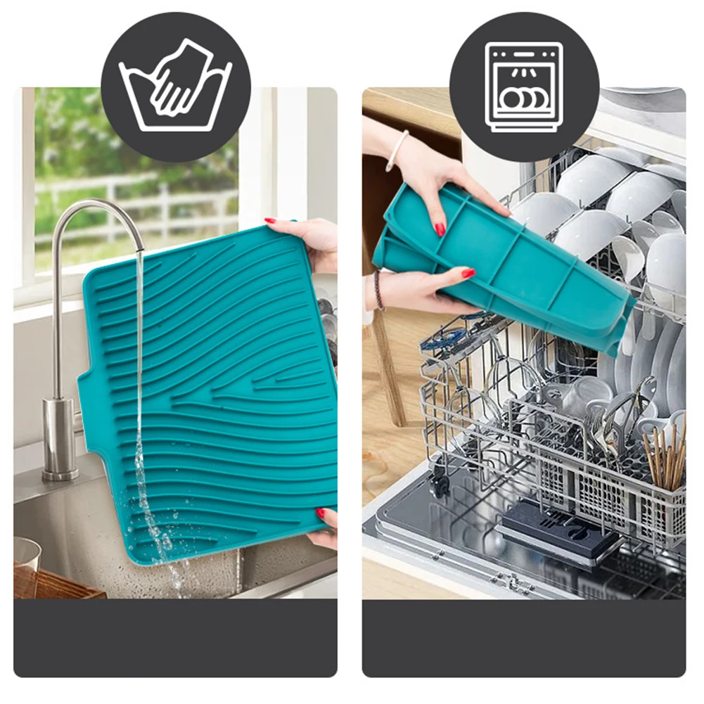 Silicone Draining Board Mat Dish Drying Mat Large Folding Pad Eco-Friendly Drainer Mat Heat Resistant Kitchenware Protection Pad
Silicone Draining Board Mat Dish Drying Mat Large Folding Pad Eco-Friendly Drainer Mat Heat Resistant Kitchenware Protection Pad