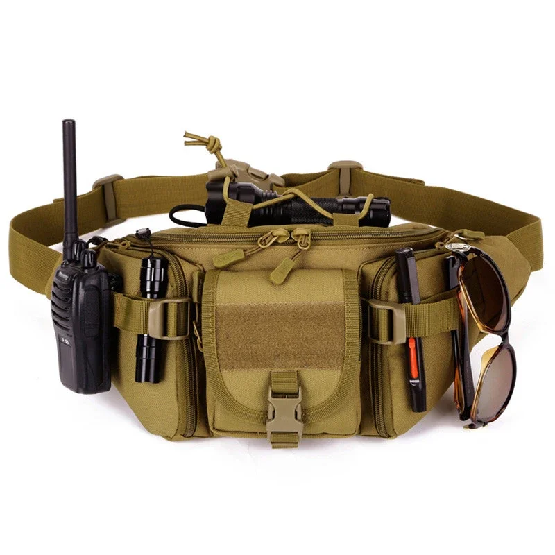 

Waterproof Nylon Men Fanny Pack Tactical Waist Bag Hiking Outdoor Camping Shoulder Bum Belt Bum Sport Chest Bags