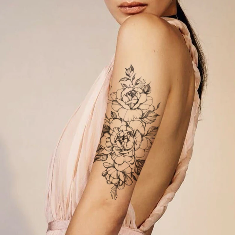 Black Peony Rose Flower Women Girl Arm Tattoos Stickers Fake Waterproof Butterfly Stamen Leaves Tattoo Temporary Body Art Tatoos
Black Peony Rose Flower Women Girl Arm Tattoos Stickers Fake Waterproof Butterfly Stamen Leaves Tattoo Temporary Body Art Tatoos