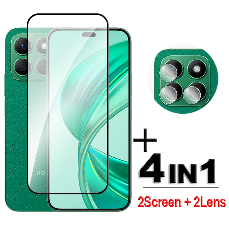 

4in1 For Honor X8b Glass For Honor X8b Tempered Glass 2.5D Full Cover Glue Screen Protector For Honor X8b Lens Film 6.7 inch