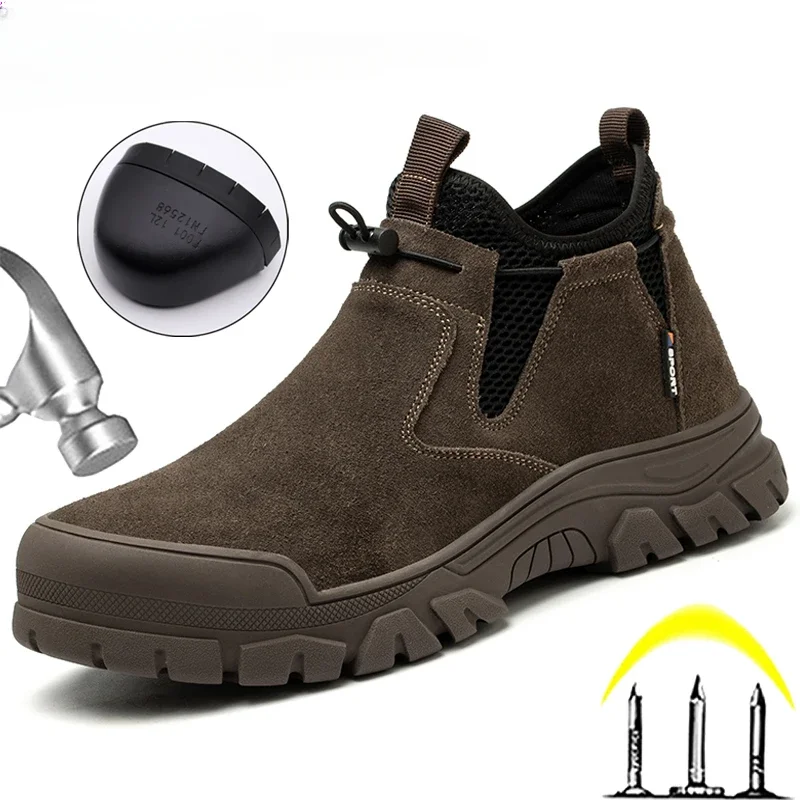

Men's Anti-smashing Anti-piercing Steel Toe Wear-resistant Construction Site Welding Work Shoes Anti-scalding Safety Shoes