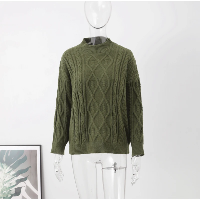 Thick Twisted Sweater Women Autumn Long Sleeve O-neck Female Knitted Pullover Solid Casual Loose Lady Knitwear Tops 13 Mallzona Thick Twisted Sweater Women Autumn Long Sleeve O-neck Female Knitted Pullover Solid Casual Loose Lady Knitwear Tops Mallzona