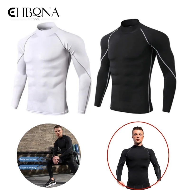 

Men Quick-drying Stretchy Fitness Sport Tights Rashguard Men's Running Shirt Long Sleeve Gym Compression Bodybuilding T-Shirt