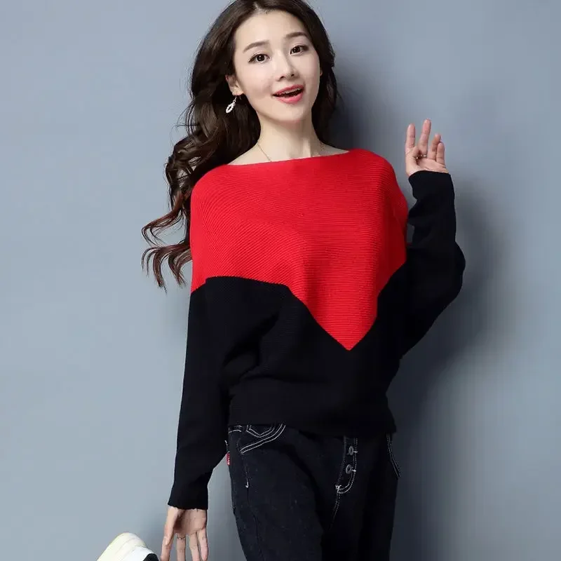 

Round O Neck Pullovers Khaki Women's Sweater Red New Knit Tops for Woman Knitwear Modern Economics Tall Crochet Cashmere Sale In