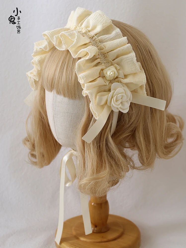 

Original Generate Color Lolita Hair Band Flower Hair Accessories Bow Headband Lolita Japanese Headwear Kc