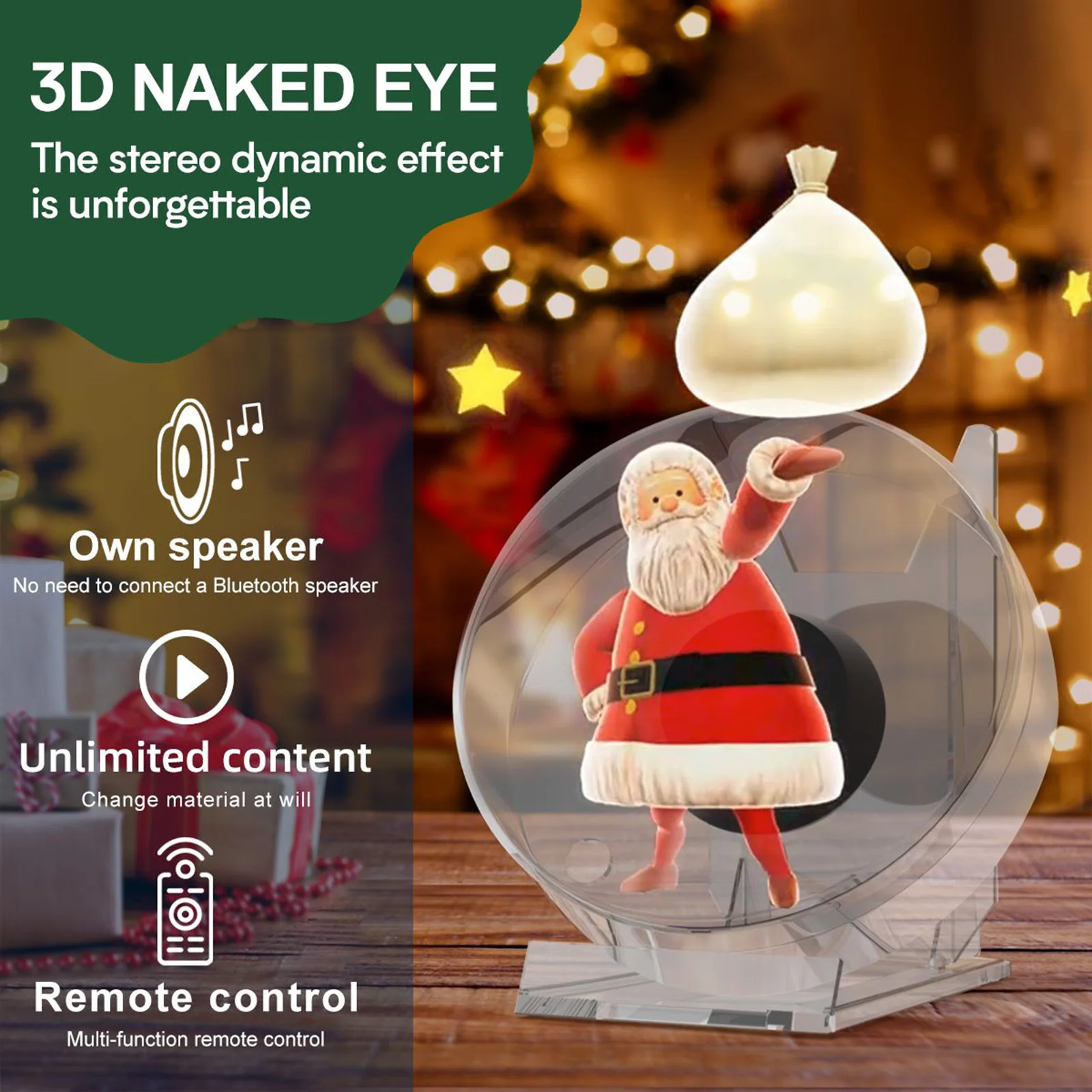 

3D Naked Eye Advertising Machine Hologram Projector Fan Desktop Led Sign Holographic Lamp Player Remote Control Christmas Gifts