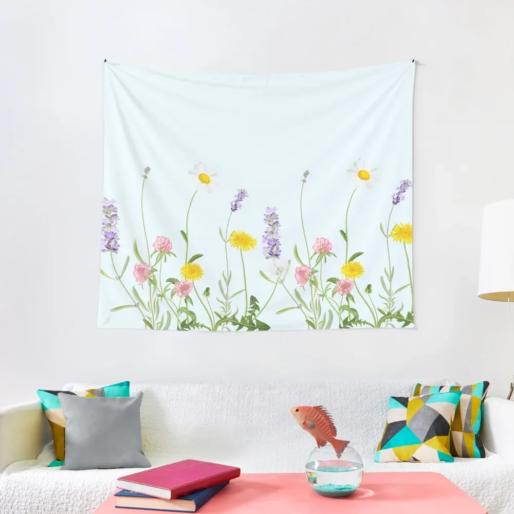 

Pastel cyan - wildflower dreams Tapestry Wall Hanging Wall Korean Room Decor Anime Decor Aesthetic Room Decoration Tapestry