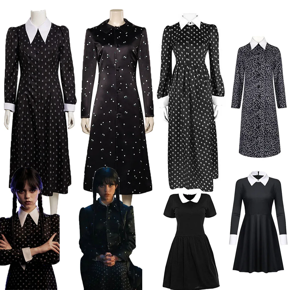 Wednesday Addams Cosplay Costume Adult Kids Dress Outfits Female Vestidos Halloween Carnival Suit Role Play Black Gothic Dress
Wednesday Addams Cosplay Costume Adult Kids Dress Outfits Female Vestidos Halloween Carnival Suit Role Play Black Gothic Dress