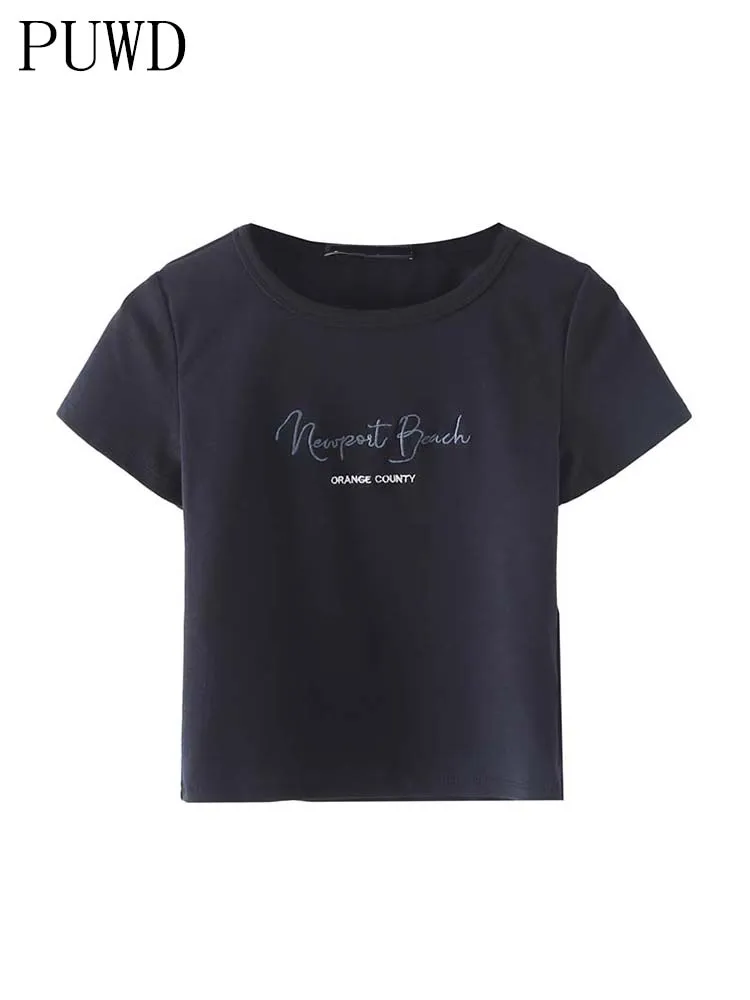 PUWD Casual Women Soft Cotton Short Sleeve T-shirt 2022 Summer Fashion Ladies O Neck Black Loose Letter Print Tees Girls Tops
PUWD Casual Women Soft Cotton Short Sleeve T-shirt 2022 Summer Fashion Ladies O Neck Black Loose Letter Print Tees Girls Tops