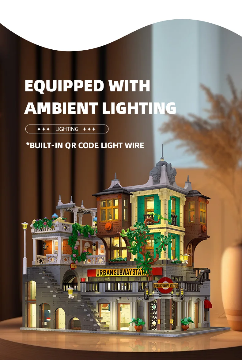 In stock Creative City Light Rail Station Building Blocks MOC street view Subway Station Train Creative Model Set Bricks Toys In stock Creative City Light Rail Station Building Blocks MOC street view Subway Station Train Creative Model Set Bricks Toys