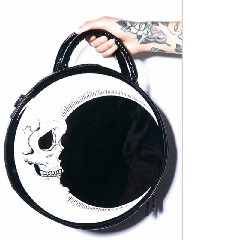 JIEROTYX Women Lady Girl Punk Dark Skull Head Thunder Flash Printed Gothic Cross Body MOON Messenger Bag Round Handbag Harajuku
JIEROTYX Women Lady Girl Punk Dark Skull Head Thunder Flash Printed Gothic Cross Body MOON Messenger Bag Round Handbag Harajuku