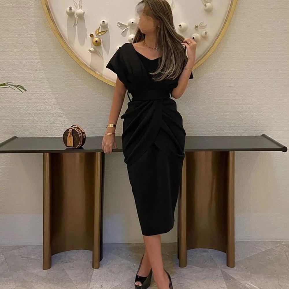 Qcenkern V Neck Black Elegant Evening Formal Saudi Arabia Cap Sleeves Sheath Party Dresses Gowns Women Robes de Soirée 2023
Qcenkern V Neck Black Elegant Evening Formal Saudi Arabia Cap Sleeves Sheath Party Dresses Gowns Women Robes de Soirée 2023