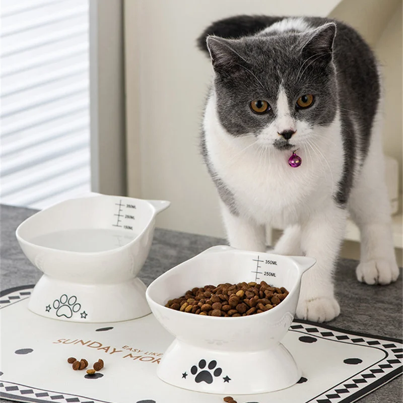 Ceramic Paw Print Cat Food Bowl To Protect Cervical Vertebra Oblique Mouth Pet Bowl Cat Food Water Feeder Pet Supplies
Ceramic Paw Print Cat Food Bowl To Protect Cervical Vertebra Oblique Mouth Pet Bowl Cat Food Water Feeder Pet Supplies
