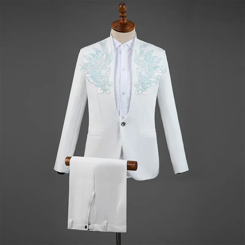 2023 Adult Performance Costume Male Host Costume Set Standing Collar Singer Stage Chorus Men's Sequin Dress Suit
2023 Adult Performance Costume Male Host Costume Set Standing Collar Singer Stage Chorus Men's Sequin Dress Suit