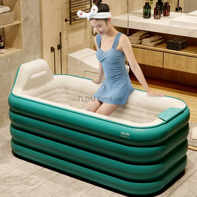 

Inflatable Adult Portable Bathtub Folding Shower Whirlpool Mobile Half Body Bathtub Large Chuveiro Bathroom Supplies YX50FB