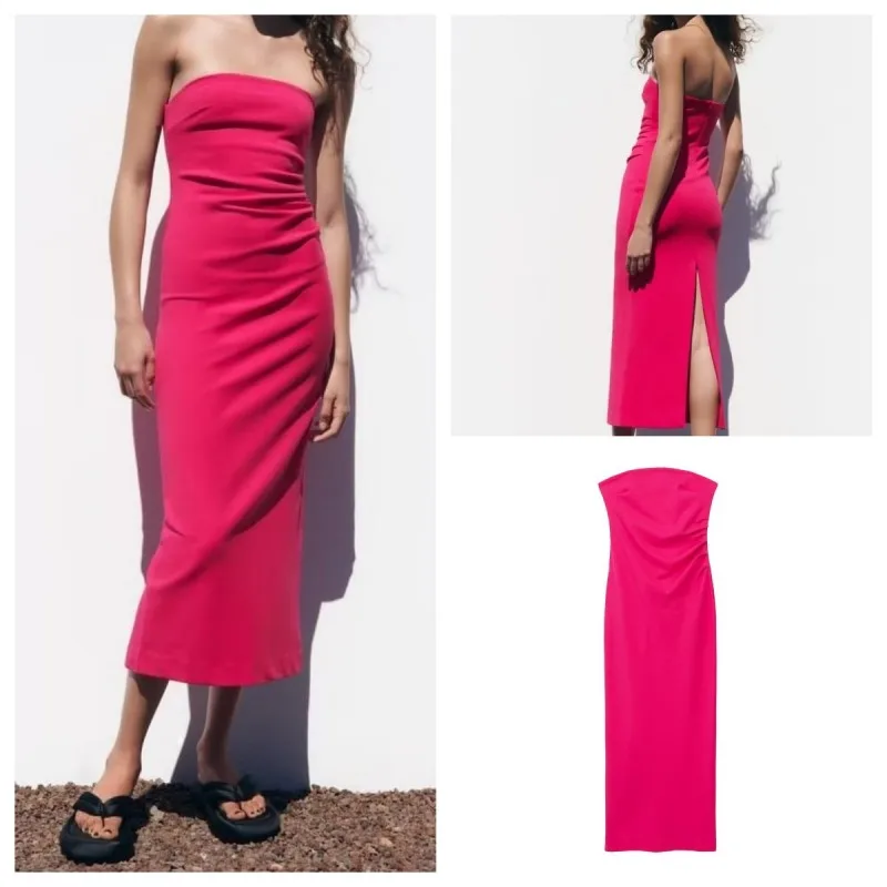 2023 Summer New Straight Neck Tube Top Sleeveless Long Dress Slim Fold Decorative Wrapped Breast Dress Women
2023 Summer New Straight Neck Tube Top Sleeveless Long Dress Slim Fold Decorative Wrapped Breast Dress Women