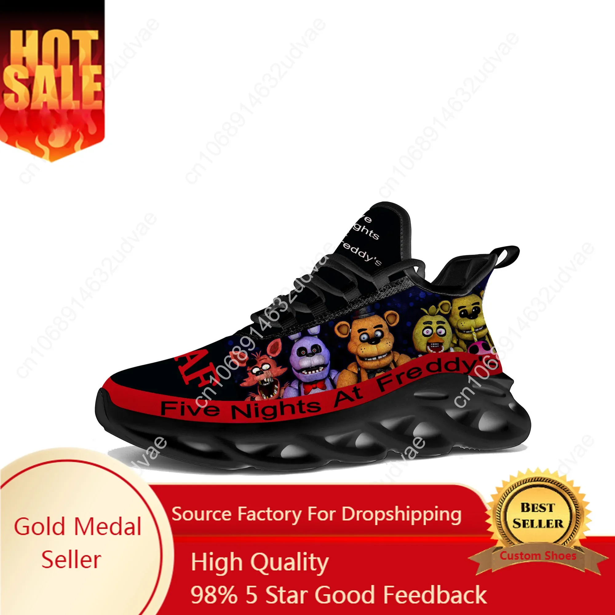 

Fnaf F-Freddy Anime At Game N-Nights Cartoon F-Five Flats Sneakers Mens Womens Sports Running Shoes Sneaker Customized Made Shoe